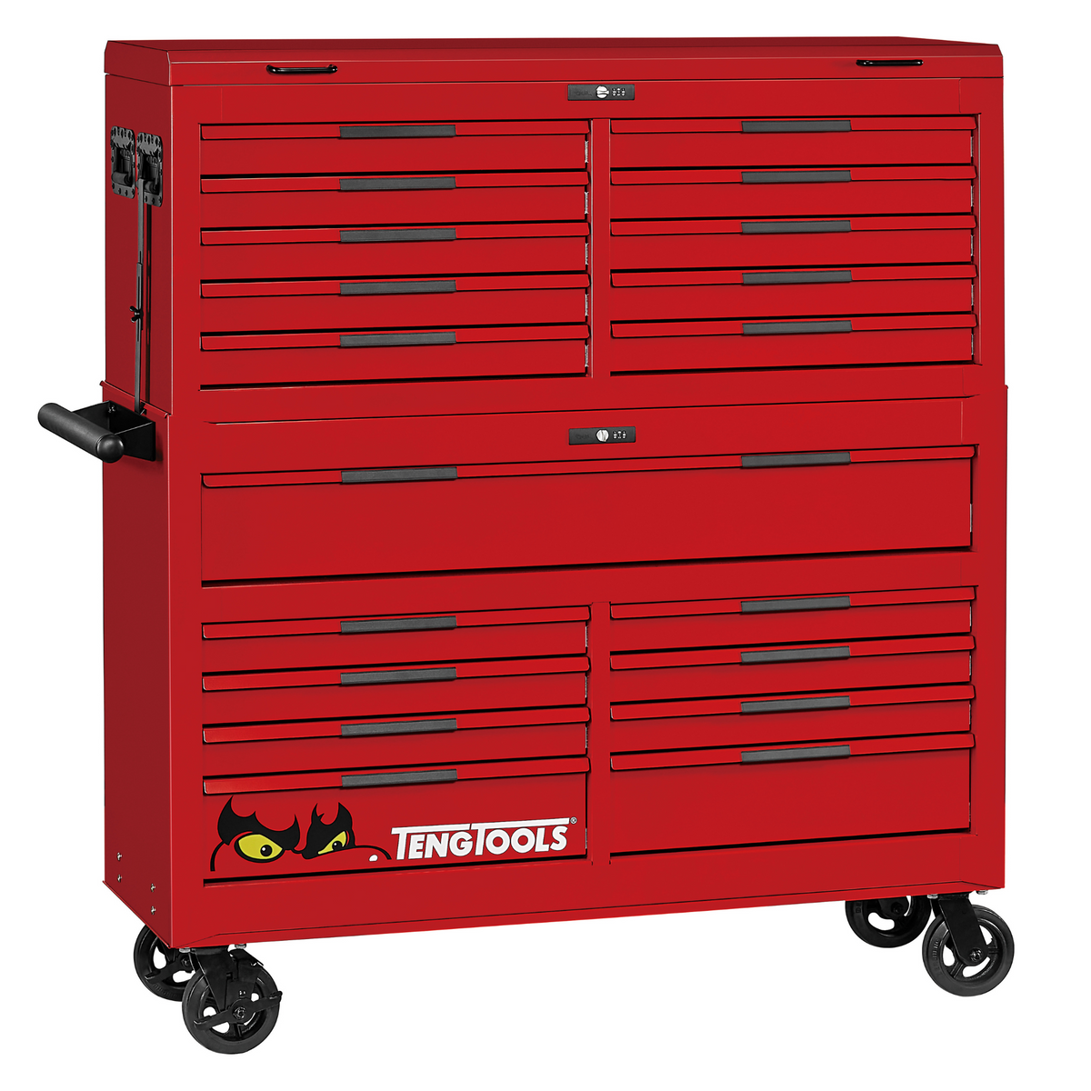 Teng Tools 53 Inch Wide PRO35 9 Drawer Roller Cabinet And 10 Drawer Top Box Bundle - TEN-O-TCW809N-KIT1
