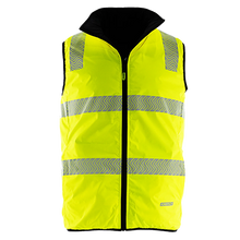 Hi Vis Reversible Insulated Safety Vest with Reflective Thermal Transfer Strips