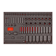 Teng Tools 73 Piece 3/8 Inch - 1/2 Inch Drive Regular & Deep EVA Foam Impact Socket Set - TTEISK73