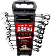 Cougar Pro Reversible Ratcheting Combination Wrench Set 8 Pieces Metric M8MRCW