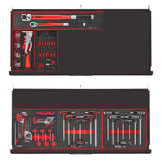Teng Tools 447 Piece PRO35 37 Inch Wide EVA Foam Black Roller Cabinet Workstation Tool Kit - TCEMM637NBK-BUILD