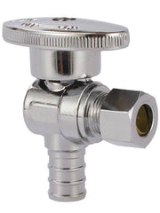 10 Pcs 1/2" PEX Crimp x 3/8" OD Compr. Angle Stop Valve, 1/4 Turn (Lead Free)
