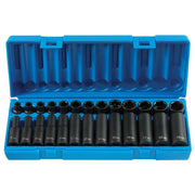Grey Pneumatic 1226M 3/8" Drive 26-Piece Metric Standard & Deep Master Impact Socket Set (7mm - 19mm)