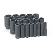 Grey Pneumatic 1319D 1/2" Drive 19-Piece Deep Length Fractional Master Impact Socket Set (3/8" - 1-1/2")