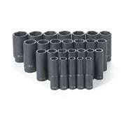 Grey Pneumatic 1326MD 1/2" Drive 26-Piece Deep Length Metric Master Impact Socket Set (10mm - 36mm)
