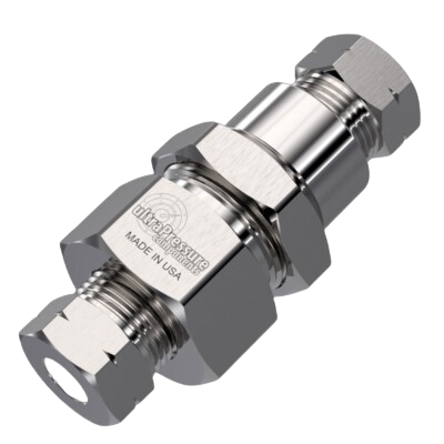 5000-4H4H-BH | 1/4" HP Female Bulkhead, Stainless Steel - 60K psi