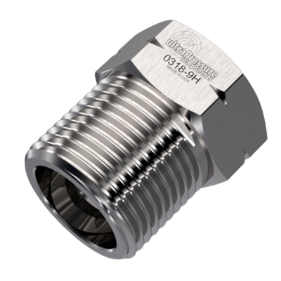 0318-6H | 3/6" HP Gland Nut, Stainless Steel - 60K psi