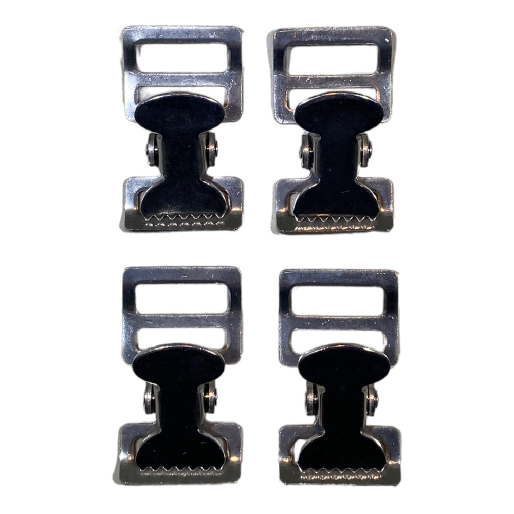 Alligator Buckle Tourniquet Buckle 1" Nickle Plated Clamp | 4 PACK