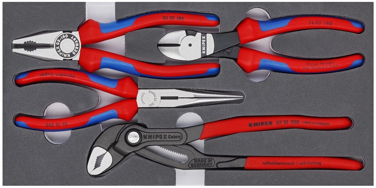 Knipex Basic Pliers Set In Foam Tray 5 Pieces 00 20 01 V15