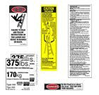 375 lb. Fiberglass Twin Stepladder/Stockr's Ladder Safety Labels