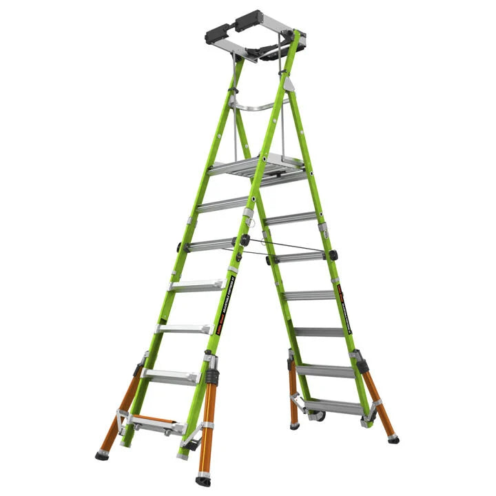 Little Giant Safety Adjustable Fortress 4-8 Ft All Terrain Grade ANSI IAA Step Ladder