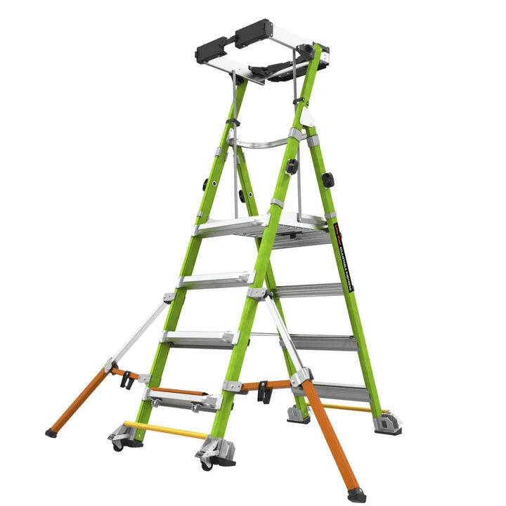 Little Giant Safety Adjustable Fortress 4-8 Ft Standard Grade ANSI IAA Step Ladder