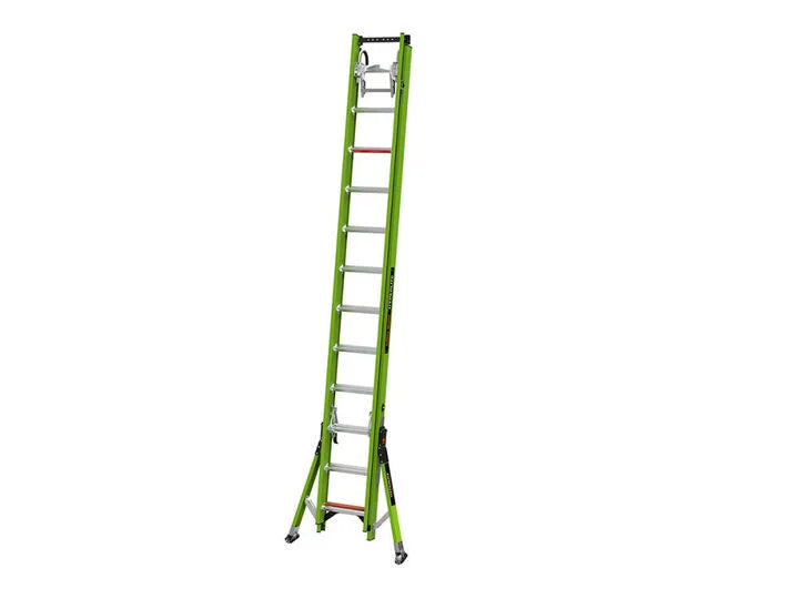 Little Giant Safety HyperLite SumoStance 24 Ft. - IAA Fiberglass Extension Ladder with CH V-Rung and Claw