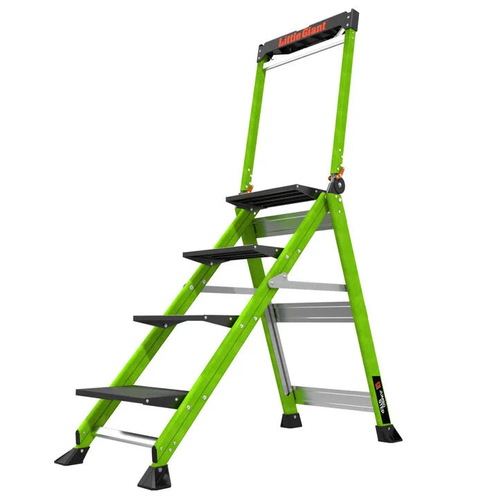Little Giant Safety Jumbo Step 4 Step 4-3/4 Ft 1AA 375 Lb FG-Brown Box Fiberglass Stepladder