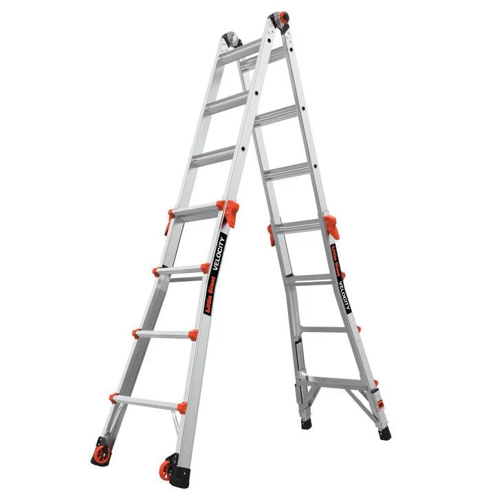 Little Giant Safety Velocity Model 17 - ANSI Type IA - 300 lb Rated Aluminum Articulated Extendable Ladder with Ratchet Levelers