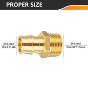 PEX A Expansion 3/4" PEX x 3/4" Male Threaded F1960 Adapter (Lead Free)
