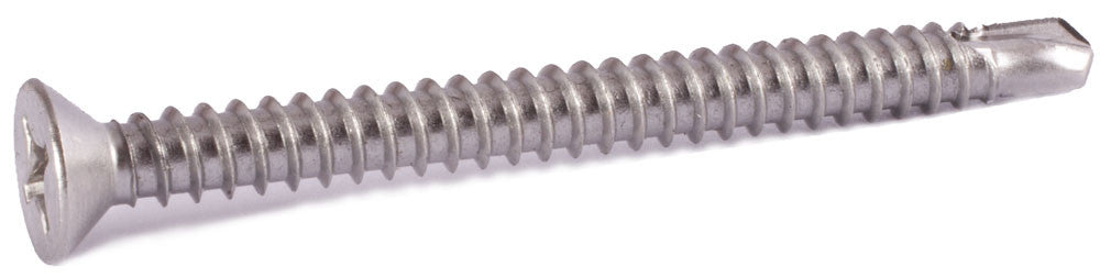 12-14 x 3/4 Stainless Steel Phillips Flat Self Drill Screw 410