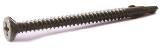 8 x 1 5/8 Phillips Flat w/ Nibs Self-Drilling Cement Board Screws w/ Wings Ruspert Coated - Carton (4000)