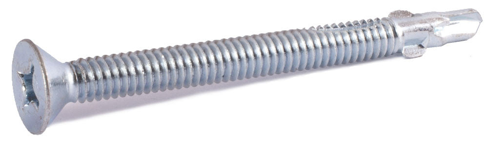 12-24 x 2 Phillips Flat Head Reamer with Wings Zinc Plated