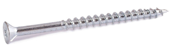 8 x 1 1/4 Phillips Flat Particle Board Screw w/ Nibs T17 - Carton – Zinc Plated (8,000)