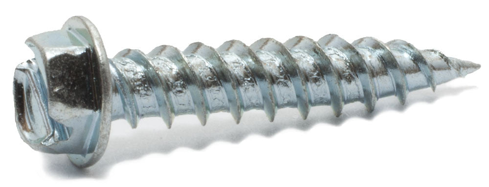 10 x 3/4 Slotted Hex Washer Self Piercing Screw (1/4 drive) – Zinc Plated