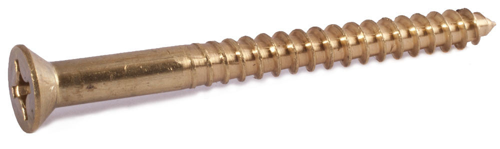 12 x 2 1/2 Phillips Flat Wood Screw Brass
