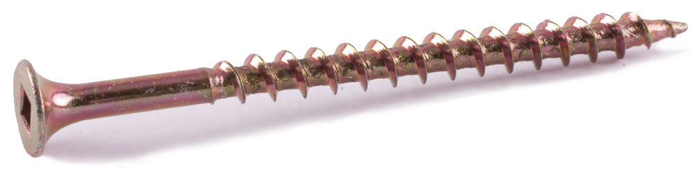 8 x 2 1/2 Square Bugle Decking Screws - Carton – Yellow Zinc Plated (2500)