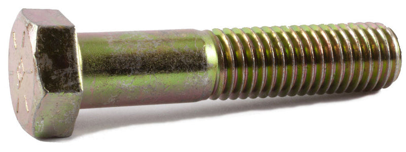 1 1/4-7 x 3 1/2 Grade 8 Hex Cap Screw – Yellow Zinc Plated Domestic USA (20)