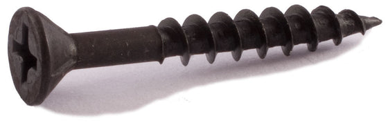 8 x 1 1/2 Phillips Flat Particle Board Screw w/ Nibs T17 - Carton – Black Oxide (6,000)