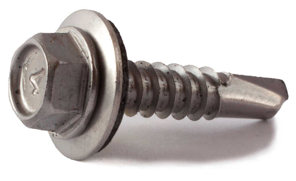 8-18 x 1 Stainless Steel Hex Washer Head Self Drill Screw w/ Neo 410