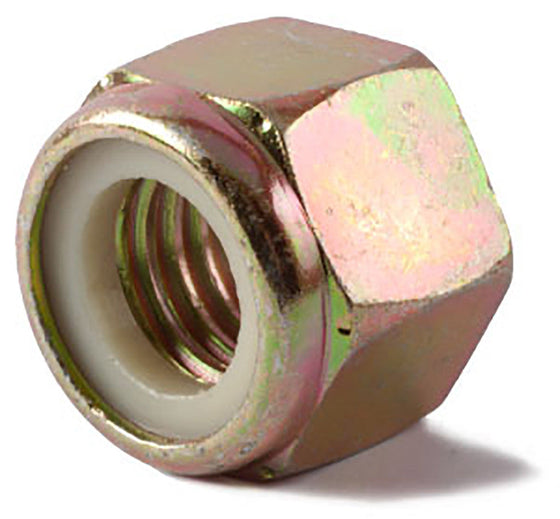 7/16-20 Grade 8 Nylon Insert Locknut Yellow Zinc Plated