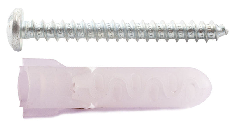 (A10™) 3/8 ALLIGATOR® Anchor Flangeless with #14 x 2 1/4 Combo Pan Self Tapping Screws Zinc (4 Pcs)