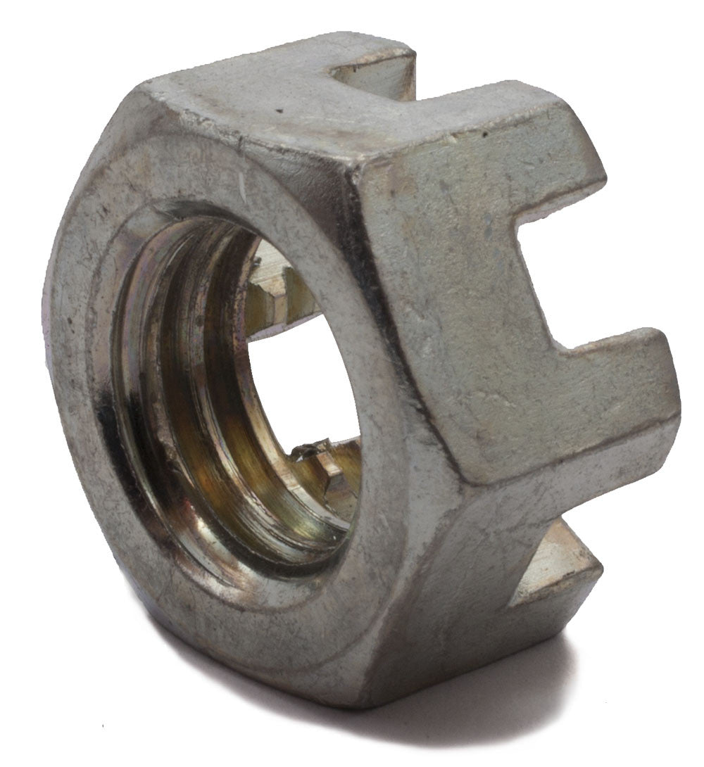 7/8-14 Slotted Hex Nut – Zinc Plated