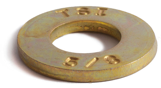 5/8 Grade 8 SAE Flat Washer – Yellow Zinc Plated