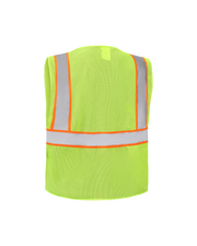 Kiwi High Visibility ANSI/ISEA 107-2020, Type R, Class 2 Contrast Trimmed Neon Safety Vest [70100]