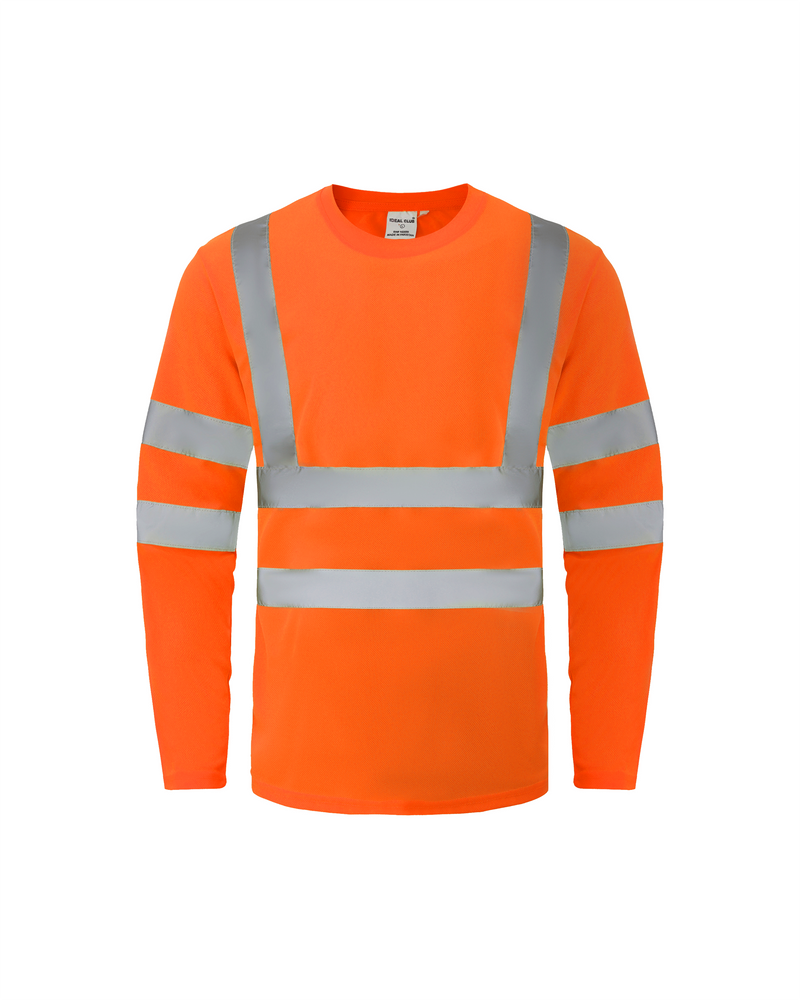 Ideal Club High Visibility ANSI/ISEA 107-2020, Type R, Class 3 Orange Long Sleeve Safety Shirt