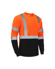 Kiwi High Visibility ANSI/ISEA 107-2020, Type R, Class 3 Two Tone Orange Long Sleeve Safety Shirt [73200]