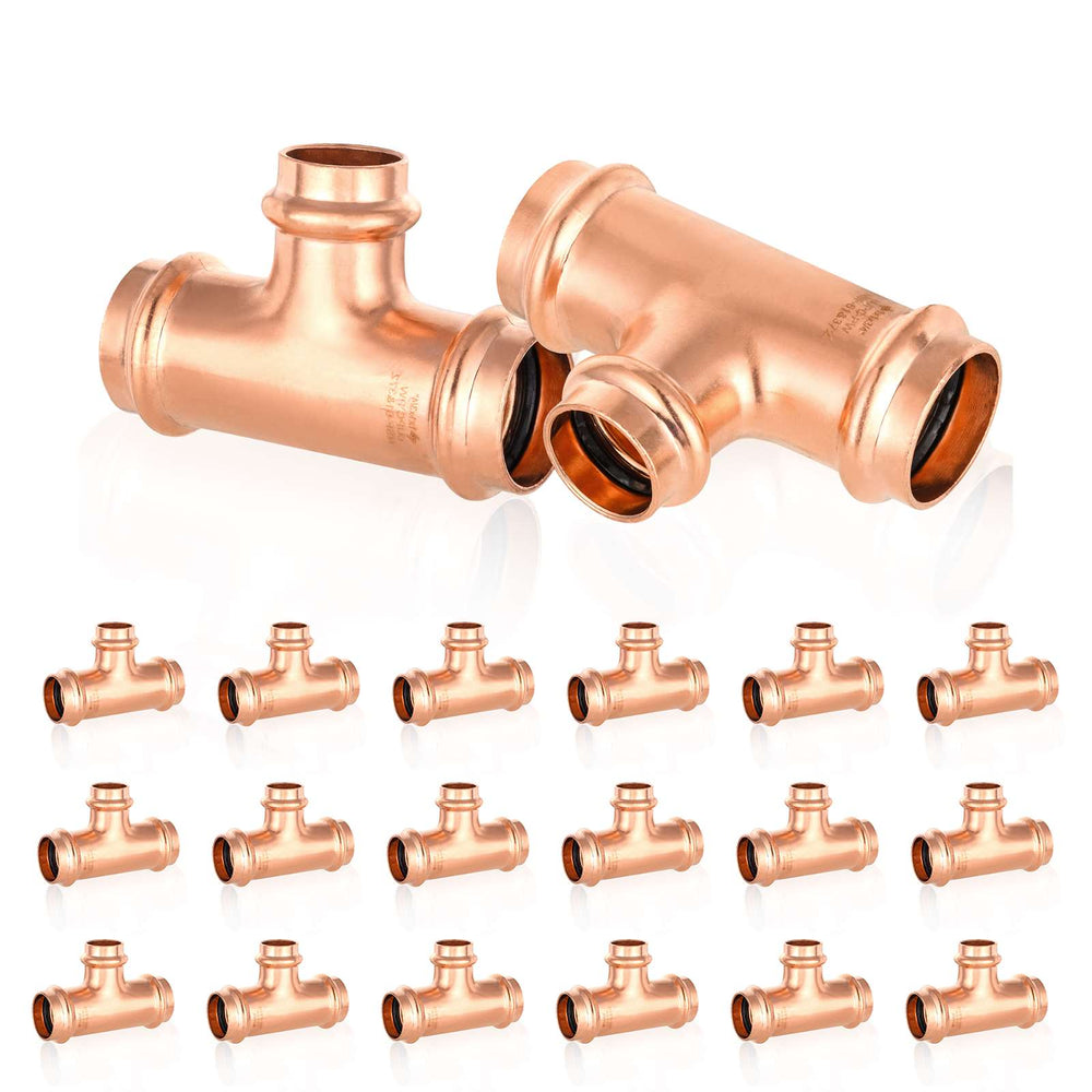 30 Pcs 1" x 1" x 3/4" Press Copper Tee (Lead Free)