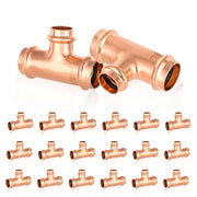 30 Pcs 1" x 1" x 3/4" Press Copper Tee (Lead Free)