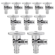 10 Pcs 1/2" x 1/2" PEX Expansion Angle Stop Valve, 1/4 Turn (Lead Free)