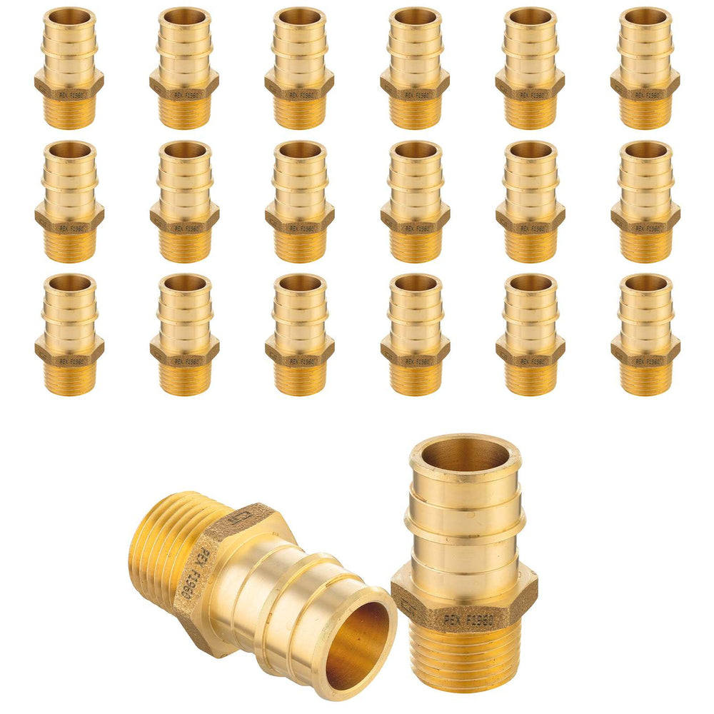 30 Pcs PEX A Expansion 1" PEX x 3/4" Male Threaded F1960 Adapter Wholesale