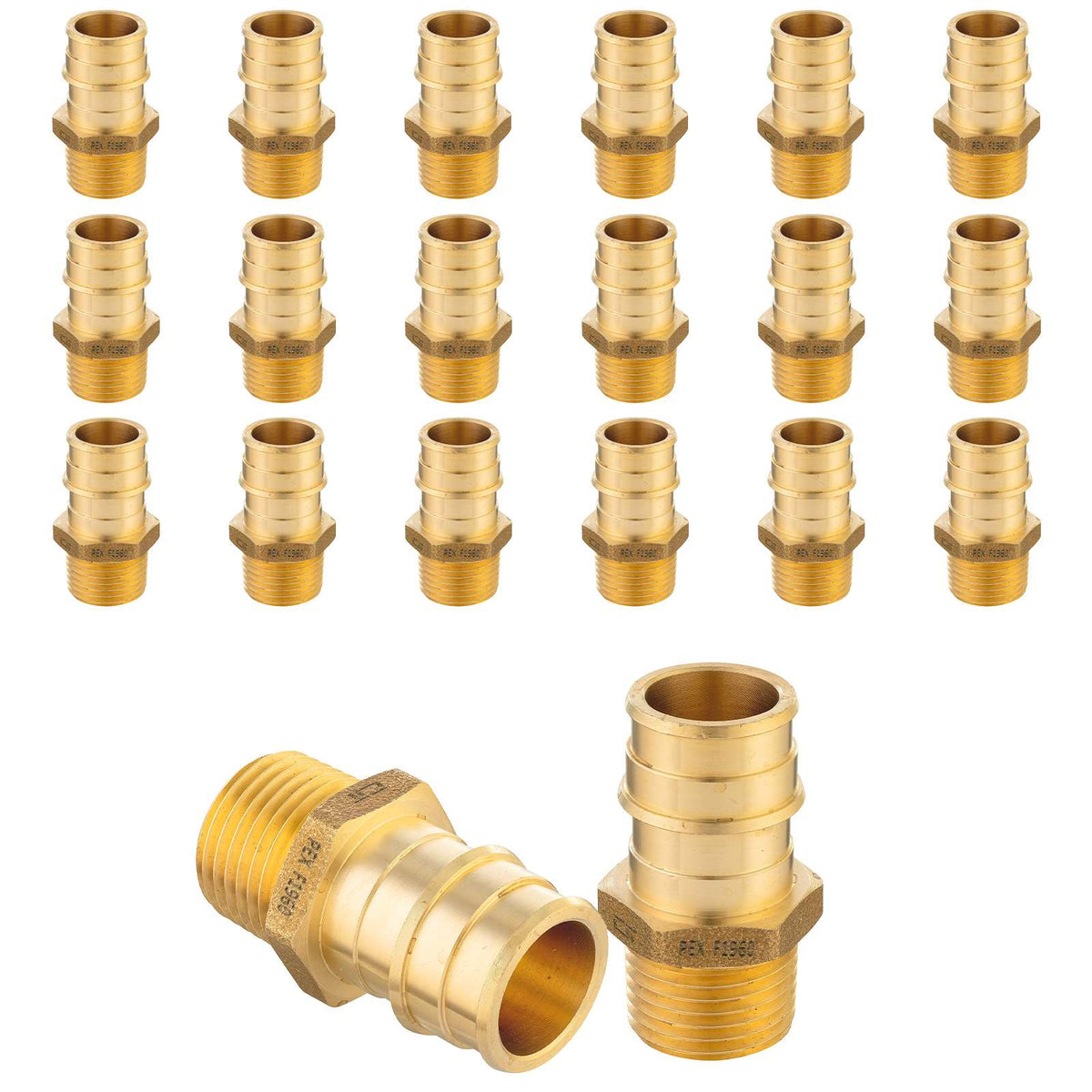 30 Pcs PEX A Expansion 1" PEX x 3/4" Male Threaded F1960 Adapter Wholesale