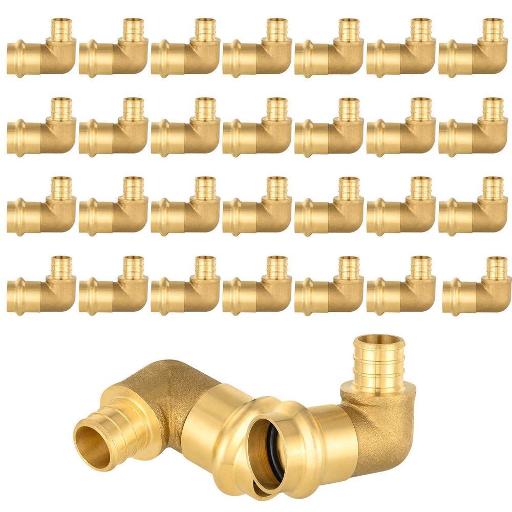30 Pcs 3/4" Press x 3/4" PEX Crimp Brass Elbow (Lead Free)