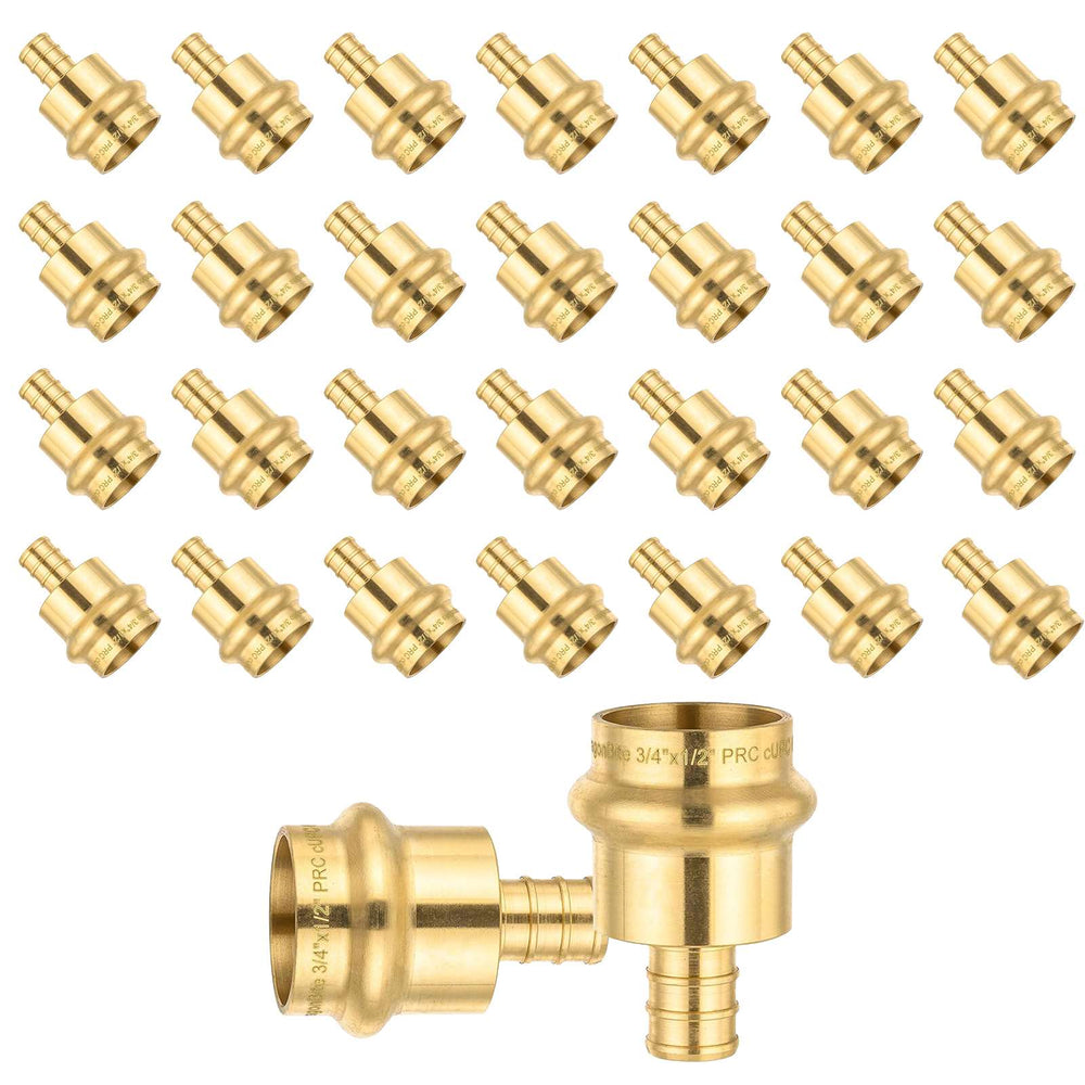 30 Pcs 3/4" Press x 1/2" PEX Expansion Brass Adapter (Lead Free)