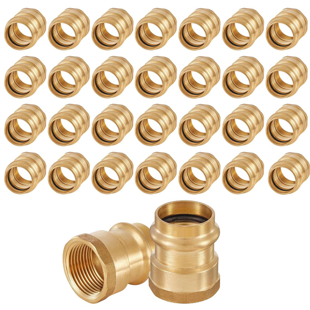 30 Pcs 1/2" Press x 1/2" Female Brass Adapter (Lead Free)