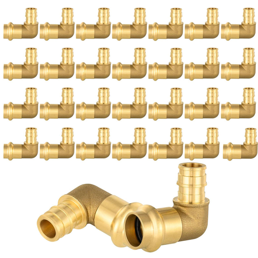 30 Pcs 1/2" Press x 1/2" PEX Expansion Brass Elbow (Lead Free)