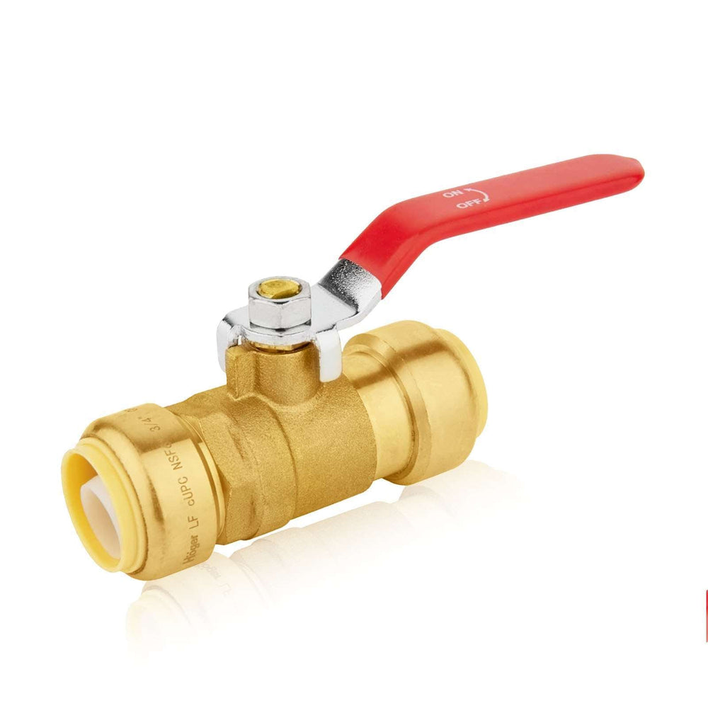 1/2" Push Fit Ball Valve, Red (Lead Free)