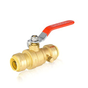 10 Pcs 3/4" Push Fit Ball Valve With Drain, Red Lever (Lead Free)