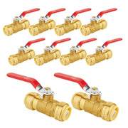 10 Pcs 1" Push Fit Ball Valve, Red (Lead Free)