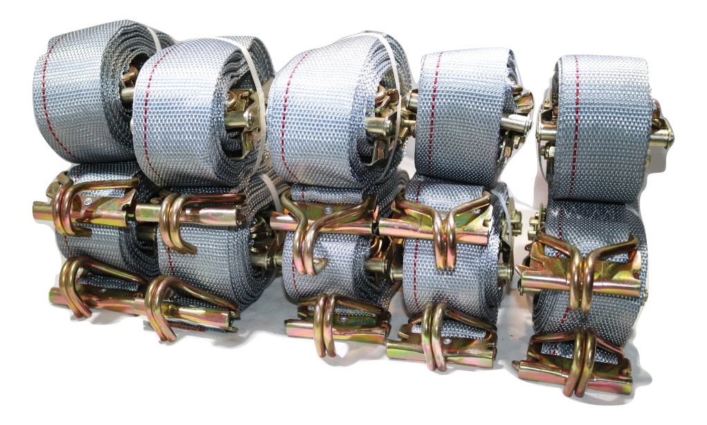 2" x 16 Ft Ratchet Strap w/ Spg E & Wire Hk for E & F-Tracks | 12 PACK